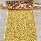 MEADOW Embossing Rolling Pin. Laser Engraved Rolling Pin for Pottery and Cookies by Algis Crafts