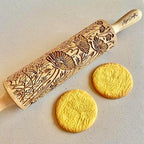 WILD POPPY Embossing Rolling Pin with Flowers Pattern. Dough and Clay Roller for Embossed Cookies and Pottery. Cookie and Ceramic Stamp. Backing Gifts for Women by Algis Crafts