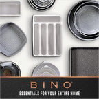 BINO Plastic Storage Containers, Small - 4 Pack THE LUCID COLLECTION, Multi-Use Organizer Bins Built-In Handles BPA-Free Clear, Fridge, Pantry & Home Organization