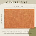 KXN Thanksgiving Placemats Set of 6, Dual-Layer Thickened Faux Linen Table Mats, Heat Resistant & Wrinkle-Free, Machine Washable Cloth Place Mats for Kitchen Dining Indoor Outdoor (Orange)
