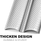 Anaeat Nonstick Perforated French Bread Baking Pan, 15"X 6.3" Premium Toast Mold, Silver