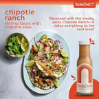 SideDish Chipotle Ranch Dressing (Pack of 3) - Seed Oil, Dairy & Gluten Free Salad Dressing w/Avocado Oil - Refined Sugar Free, Low Sodium Healthy Ranch Sauce - Paleo Dressing for Sauces, Dips & More