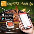 Nutrichef Bluetooth Meat Thermometer for Grilling and Smoking with 6 Wireless Meat Probes, 6 Channels with LCD Display