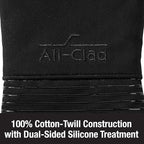All-Clad Silicone Oven Mitts: Heat Resistant up to 500 Degrees - 100% Cotton & Silicone, 14"x7" Oven Mitt for Kitchen and Barbecue, 2-Pack, Black