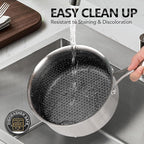 MICHELANGELO 3 Quart Saucepan with Lid, Premium Triple Ply Stainless Steel Sauce Pan with Lid, Sauce Pot with Honeycomb Interior - 3QT