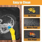 18 x 15 in Heat Resistant Grill Mats for Outdoor Grill to Protect Your Prep Table and Outdoor Grill Table, Fireproof Waterproof Oil-Proof BBQ Mat Grill Table Mat - Reusable Black (0.6mm)