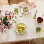 ISAENNE Designer Off White Linen Rectangular Tablecloth,Floral Elegant Table Cloth,Stain Resistant Vintage Decor Tablecloths for Dining Thanksgiving Kitchen Christmas,55"*87"-Serenity G