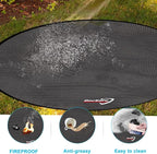 DocSafe 42" Round Fire Pit Mat, 4-Layer Fireproof Under Grill Mat Heat Insulated Indoor Fireplace Pad Protector for Decks,Patios,Grass,BBQ Smoker, Portable Reusable Oil-Proof and Waterproof, Black