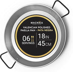 Machika Professional Carbon Steel Pan | Carbon Steel Skillet for Cooking Mediterranean Food | Premium Skillet for Professional Use | Serve Up to 6 Servings | 18 Inches |