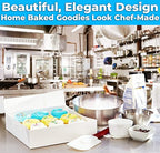 Gourmet 10in White Bakery Boxes 5 Pk. Cute Window Displays for Pies, Cakes, Cupcakes, Pastries. Transport Baked Goods with Sturdy, Easy-to Use Carriers. Give Sweet Holiday Gifts at Work or School