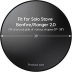 38" Fireproof Fire Pit Mat for Solo Stove Bonfire, Round Grill Mats for Outdoor Grill Deck Protector, Waterproof Pad for Solo Stove Accessories, BBQ Mat for Patio