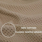 Homaxy 100% Cotton Waffle Weave Kitchen Dish Cloths, Ultra Soft Absorbent Quick Drying Dish Towels, 12 x 12 Inches, 6-Pack, Tan