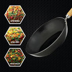 Helen's Asian Kitchen Wok, Non-Stick Xylan with Bamboo Handle, 12-Inches