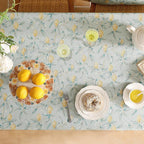 patdrea Designer Linen Green Tablecloth for Rectangle Table,Vintage Yellow Fruits Pattern Extra Long Table Cloth,Decoration Cover for Kitchen Dining,Christmas,Thanksgiving,Party,63"x110"-Ania a