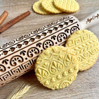 GREEK Embossing Rolling Pin. Laser Engraved Dough Roller with Cgreek Pattern for Embossed Cookies or Pottery by Algis Crafts
