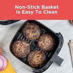 BLACK+DECKER Purifry 4QT Air Fryer, Timer with Auto Shut-off and Shake Reminder, Digital LED Touchscreen and 9 Presets, 1300W up to 400 F, Dishwasher Safe Parts