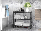 Expandable Stackable Aadjustable Shoe Rack Pantry Shelf for Kitchen Cabinets Counter Shelves Countertop Cupboard Storage Solution,Sturdy Heavy-Duty Metal Construction(2Packs/Black/Medium)
