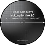 48" Fireproof Fire Pit Mat for Solo Stove Yukon, Round Grill Mats for Outdoor Grill Deck Protector, Waterproof Pad for Camping Accessories, BBQ Mat for Patio