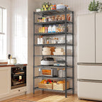 8 Tier Wire Shelving Rack Storage Shelves Loads1200LBS,Adjustable Metal Shelving Rack and Metal Shelves Pantry Shelves Commercial Wire Shelf for Closet Kitchen Office 72H X 13.8D X 23.6W