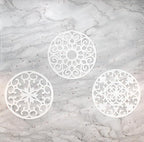 GASARÉ, Extra Large, Thick, 10" Silicone Trivets for Hot Dishes, Pots, and Pans, Hot Pads for Countertops, Flexible, Dishwasher Safe, 10 x ¼ Inches, Set of 3, White