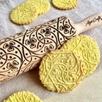 CLOVER TALE EMBOSSING ROLLING PIN WOODEN LASER ENGRAVED DOUGH ROLLER with IRISH PATTERN for EMBOSSED COOKIES SAINT PATRIC'S DAY GIFT