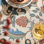 patdrea Designer Vintage Linen Long Tablecloth for Rectangle Table,French Soft Durable Floral Tablecloths,Colorful Table Cover for Kitchen Dining,Parties,Christmas,Thanksgiving,Party,63"x94"-Puno