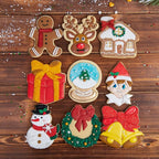Flycalf Christmas Cookie Cutters Elf Shapes with Plunger Stamps Holiday PLA Baking Accessories Cutter Molds Gifts Decorative Party 3" Kitchen Cake Supplies