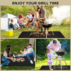 60 x 40 Inch Under Grill Mats for Outdoor Grill, Double-Sided Fireproof Grill Protector Pad, Waterproof, Oil-Proof, Indoor Fireplace/Fire Pit Mat, Easy-Clean BBQ/Grill Floor Mat for Deck & Lawn