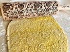 Rolling pin Damascus Roses Wooden embossing rolling pin with Rose Dough roller for embossed cookies Gift for Mom friend Cookies decoration