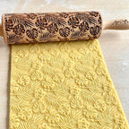 RAINFOREST embossing rolling pin with Tropical Pattern. Dough roller for embossed cookies and Pottery by Algis Crafts