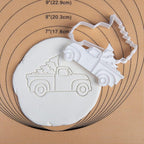 Flycalf Christmas Cookie Cutters Truck With Christmas Tree Shapes Fall Holiday PLA Baking Accessories Cutter Molds Gifts for Kids Decorative Party 3.5" Kitchen Cake Supplies
