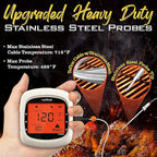 Nutrichef Bluetooth Meat Thermometer for Grilling and Smoking with 4 Wireless Meat Probes, 4 Channels with LCD Display