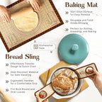 Sourdough Starter Kit with 9" Round Banneton Proofing Basket and 24oz Starter Jar - Beginner-Friendly Sourdough Bread Baking Supplies and Baking Gifts for Women, Men, and Bread Bakers