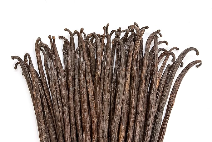10 Vanilla Beans - Whole Extract Grade B Pods for Baking, Homemade Extract, Brewing, Coffee, Cooking - Tahitian