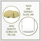 kitchentoolz 2 Pack - 1 Gallon Glass Mason Jar Wide Mouth with Airtight Metal Lid - Safe for Fermenting Kombucha Kefir - Pickling, Storing and Canning- BPA-Free Dishwasher Safe- Made in USA