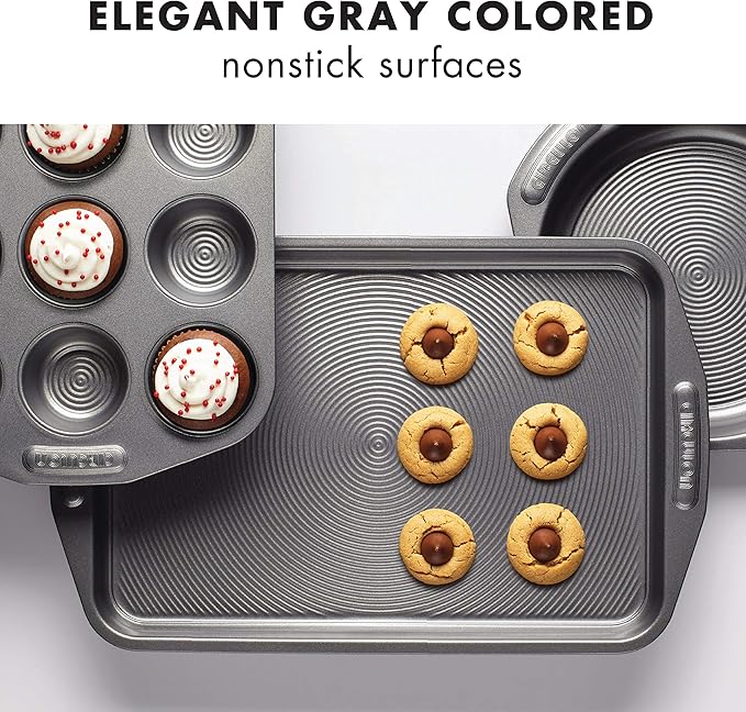 Circulon Nonstick Bakeware, Nonstick Cookie Sheet/Baking Sheet - 11 Inch x 17 Inch, Dark Gray (Pack of 2)