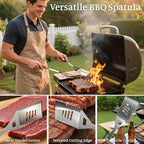 BBQ Grill Tools Set, Stainless Steel Grilling Set with Storage Bag, Spatula, Fork, Cleaning Brush Grill Set, Grill Accessories for Outdoor Cooking Camping, Grilling Gifts for Men