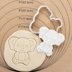 Flycalf Animal Cookie Cutter Koala with Plunger Stamps Cake Decoration for DIY Biscuit Cutter Baking PLA Cutter Molds for Party 4" Kitchen Supplies