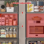 REIBII 45.5''W Storage Shelves Wire Shelving, 5 Tier Pantry Shelves for Storage Rack, Adjustable Metal Shelving for Pantry Kitchen Steel Shelving, 45.5" W x 71" H x 17.7" D