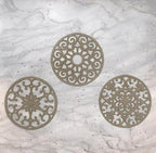 GASARÉ, Extra Large, Thick, 10" Silicone Trivets for Hot Dishes, Pots, and Pans, Hot Pads for Countertops, Flexible, Dishwasher Safe, 10 x ¼ Inches, Set of 3, Taupe