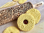 PAISLEY Embossing Rolling Pin with Oriental Pattern. Dough Roller for Embossed Cookies and Pottery by Algis Crafts