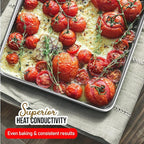 JoyTable Aluminum Baking Sheet Set, Quarter Sheet Pan, Commercial Quality Cookie Sheets for Baking or Roasting Non-Stick, Warp Resistant Aluminum 9 x 13 Baking Pan