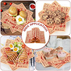 600 Pcs 12 x 12 Inch Deli Wax Paper Sheets Grease Resistant Tray Basket Liners Newsprint Paper Water and Grease Proof Sandwich Wrapping Square Hot Dog Wrappers for Food Baking (Red on Brown)