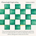 MACKENZIE-CHILDS Large Enamel Canister, Kitchen Storage Container with Lid, Green-and-White Emerald Check