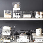 BINO | Stackable Storage Bins, X-Large - 4 Pack | THE STACKER COLLECTION | Clear Plastic Storage Bins | Organization Containers for Pantry & Fridge | Multi-Use Organizer Bin | BPA-Free