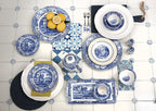 Spode Blue Italian Ascot Cereal Bowl Set of 4-8-Inch Earthenware Bowls with Oriental Design, Dishwasher & Microwave Safe Tableware for Breakfast, Soup, Rice, Dessert - Blue & White Dinnerware