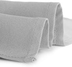 Gee Di Moda Rectangle Tablecloth - 90 x 132 Inch Silver Table Cloth for 6 Foot Table with Floor-Length Drop - Heavy Duty Washable Fabric - 6 Ft Buffet Table, Holiday Party, Wedding & Baby Shower