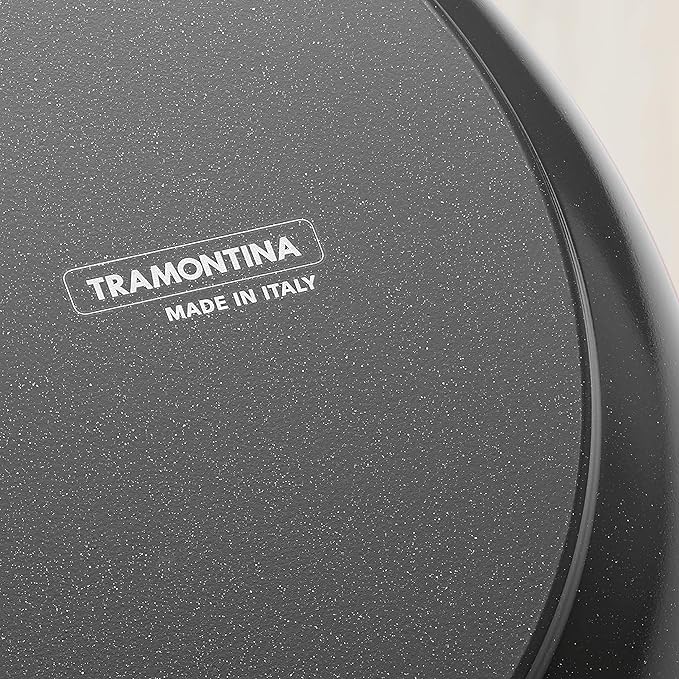 Tramontina Gourmet Ceramica Deluxe Sauce Pan with Lid, Non Stick Ceramic Interior, 3-Quart, Metallic Black, Made in Italy
