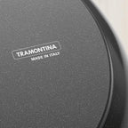 Tramontina Gourmet Ceramica Deluxe Sauce Pan with Lid, Non Stick Ceramic Interior, 1.5-Quart, Metallic Black, Made in Italy