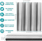 Anaeat Nonstick French Baguette Bread Pan with Thick Professional Proofing Cloth Dough Couche - Long Sourdough Bread Baking Pan Tray for Professional & Home Baker, Perforated Loaves Bake Mold Supplies